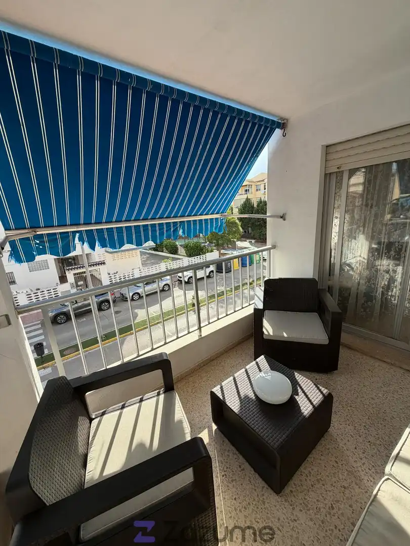 Balcony of Flat for rent in Piles  with Air Conditioner, Heating and Furnished