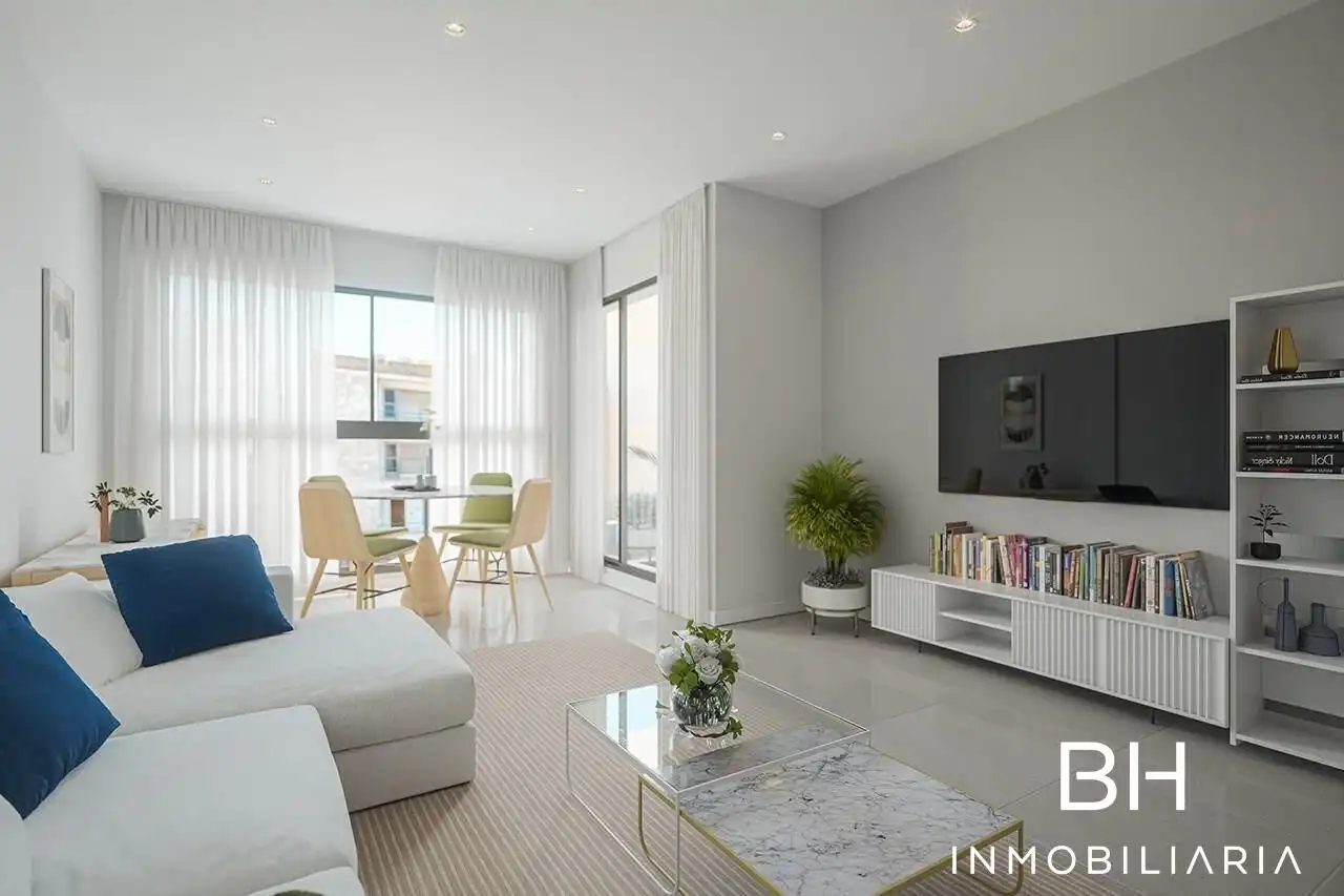 Wohnzimmer von Wohnung zum Verkauf in Santomera mit Klimaanlage, Heizung und Privatgarten