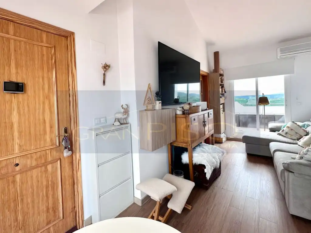 Sala d'estar de Àtic en venda en Manilva amb Aire condicionat, Terrassa i Moblat