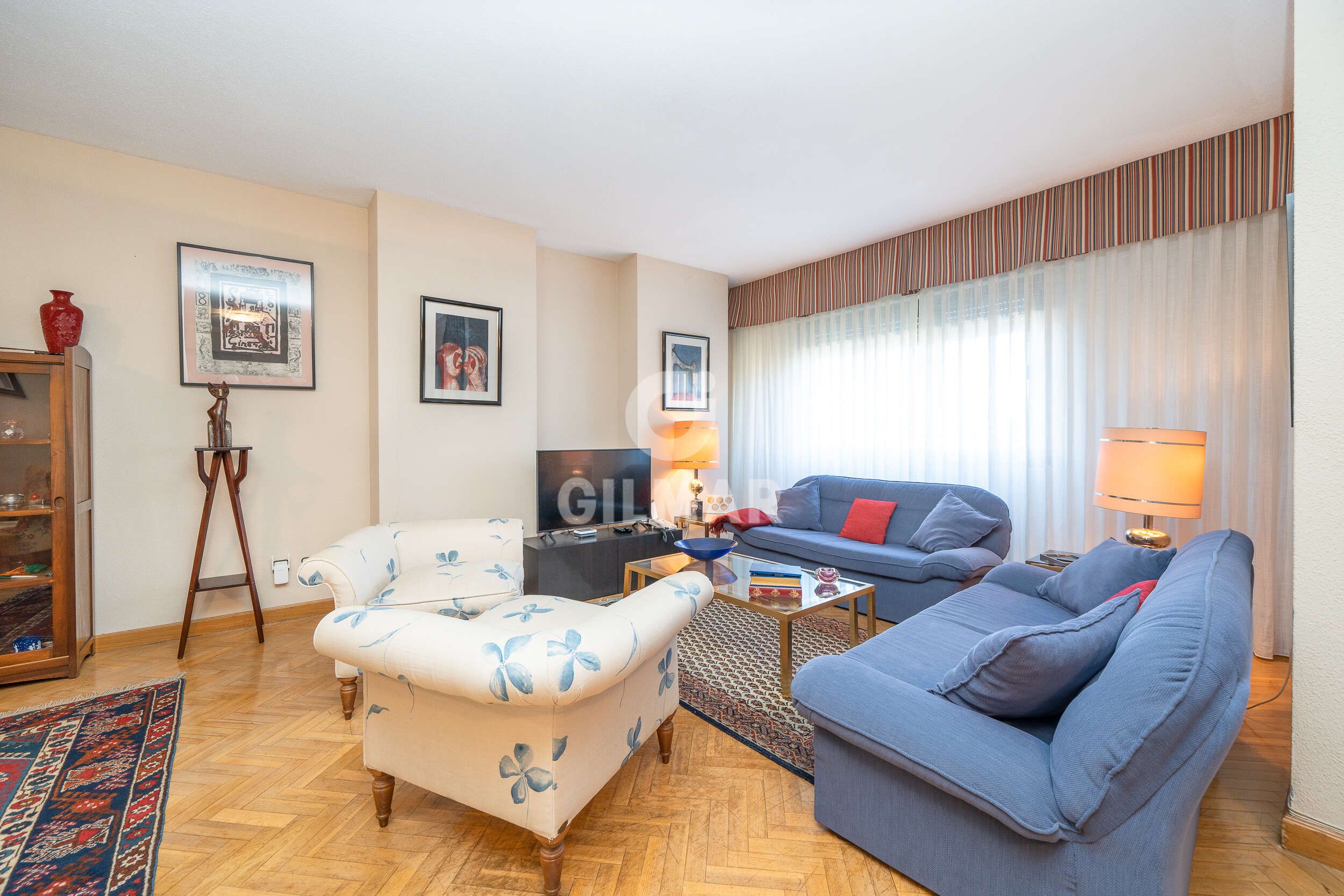 Sala d'estar de Pis en venda en  Madrid Capital amb Calefacció, Jardí privat i Traster