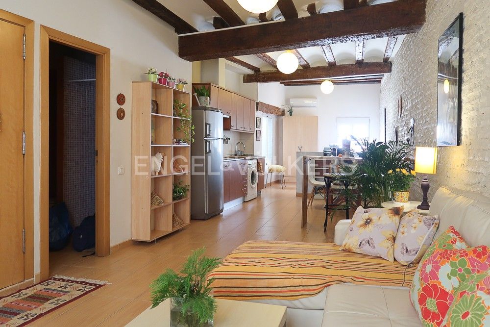 Sala d'estar de Apartament de lloguer en  Valencia Capital amb Aire condicionat, Calefacció i Moblat