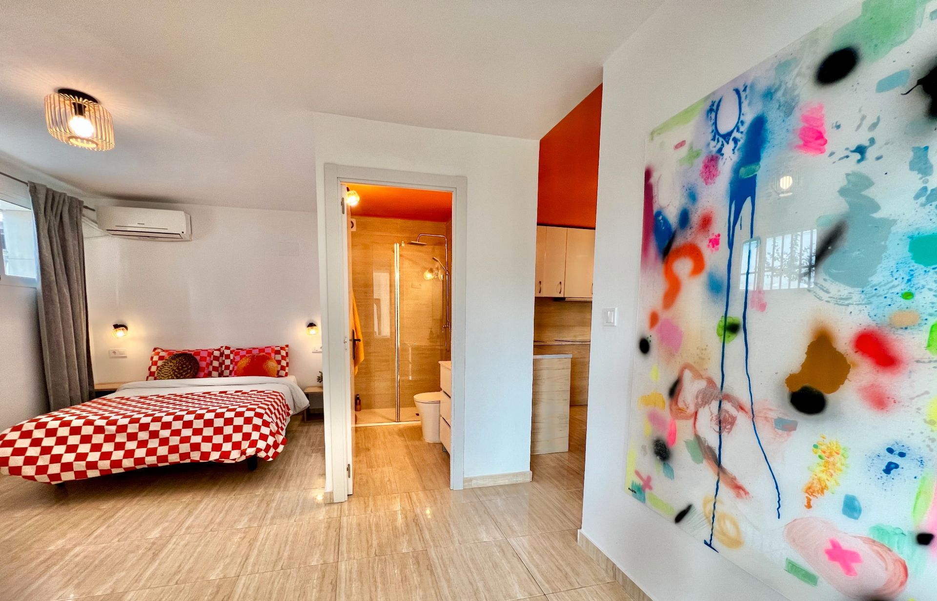 Dormitori de Apartament de lloguer en Alicante / Alacant amb Aire condicionat, Calefacció i Moblat