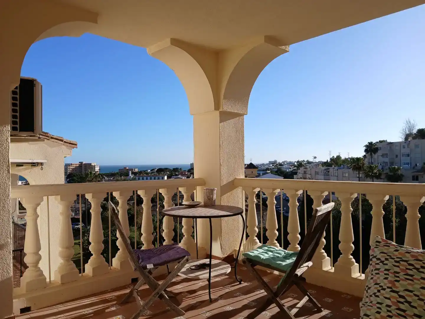 Terrassa de Apartament de lloguer en Mijas amb Aire condicionat i Piscina