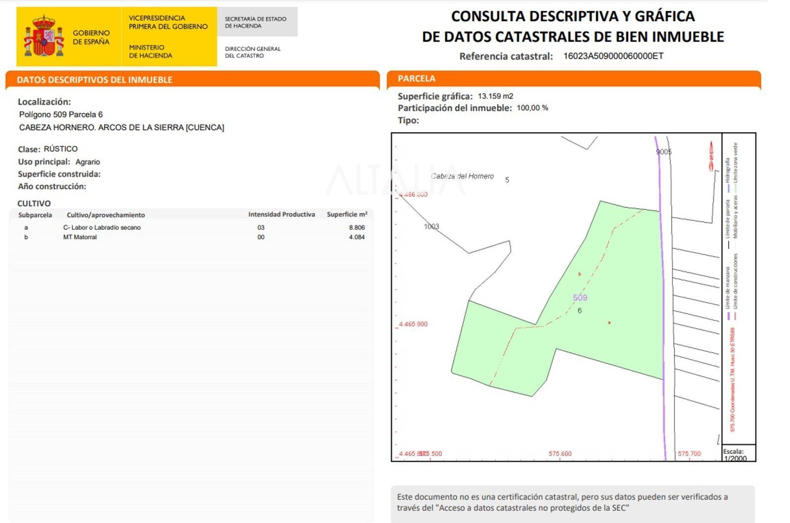 Terreno en venta en Arcos de la Sierra