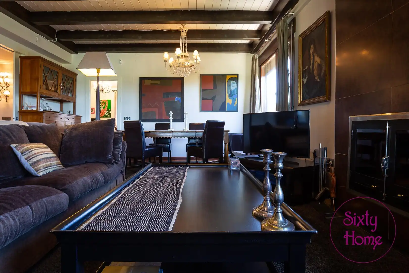 Sala de estar de Casa o chalet en venta en Jaca con Calefacción, Jardín privado y Parquet