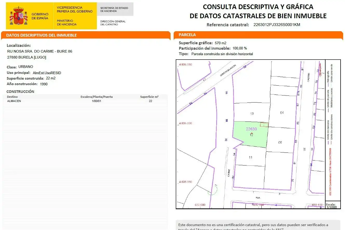 Lands and plots for sale in NOSA SRA. DO CARME - BURE 86, imagen 2