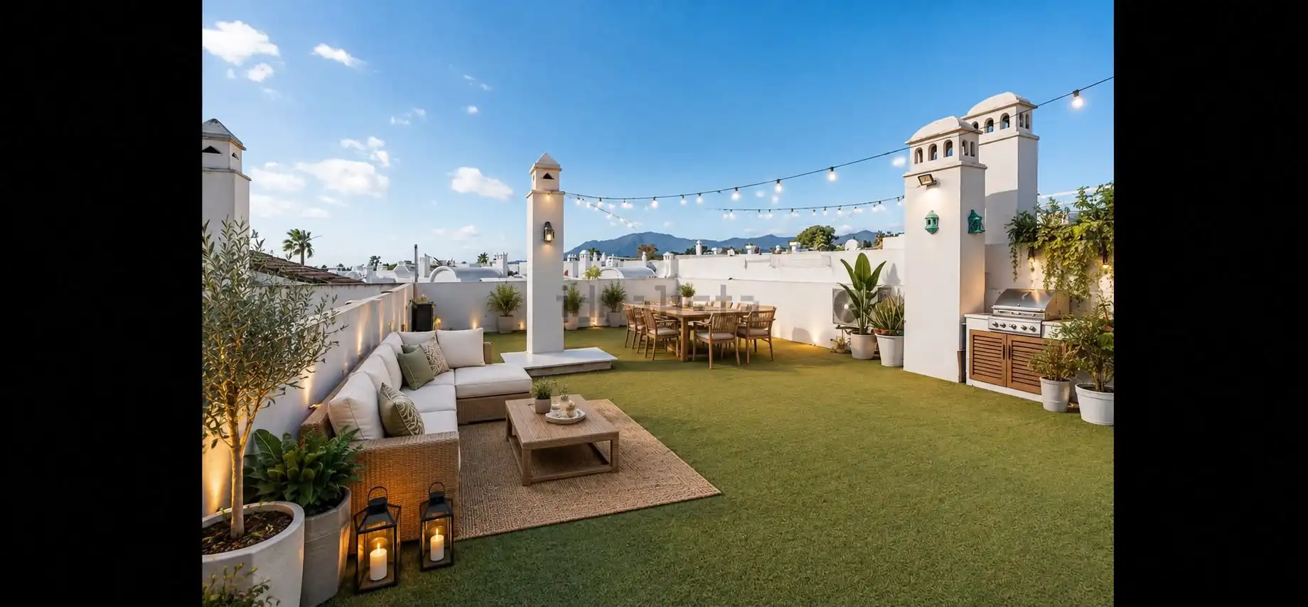 Terrasse von Dachboden zum Verkauf in Estepona mit Klimaanlage, Heizung und Terrasse