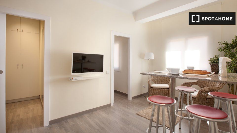 Sala d'estar de Pis de lloguer en  Barcelona Capital amb Aire condicionat, Calefacció i Moblat