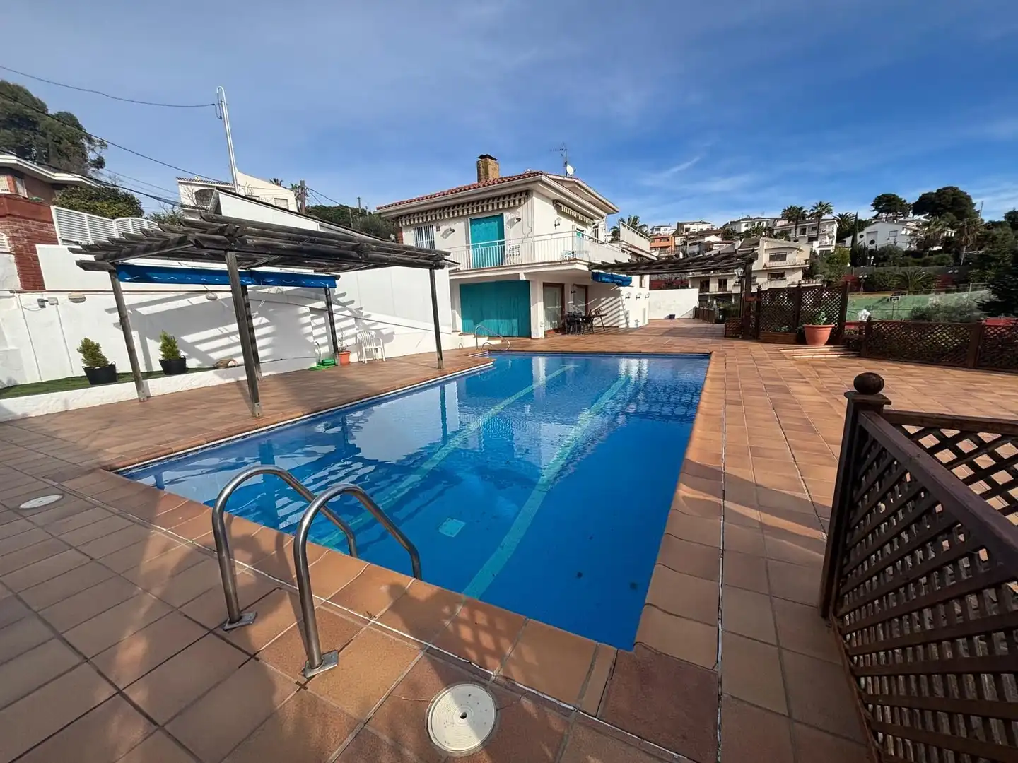 Swimming pool of Houses for sale in Santa Susanna  with Air Conditioner, Private garden and Terrace