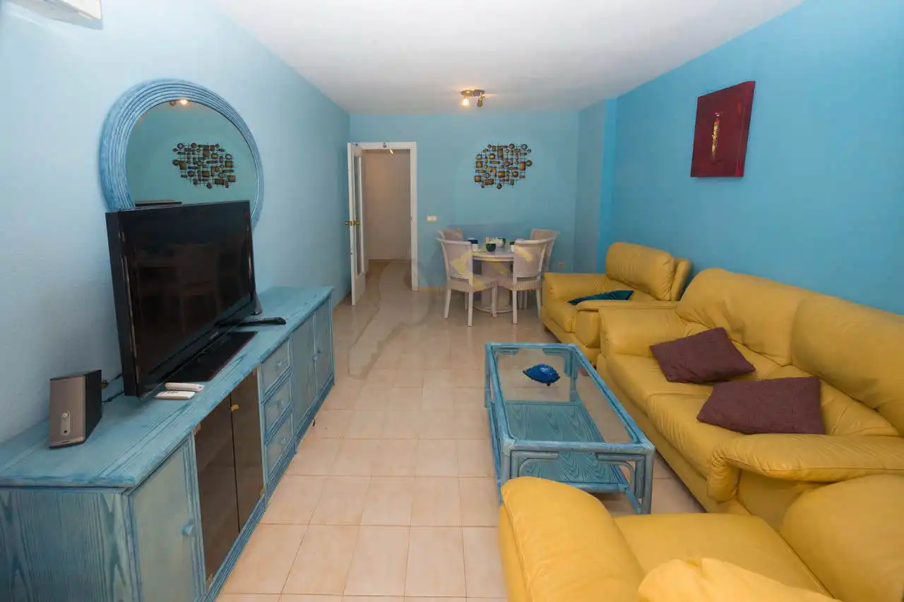 Wohnzimmer von Wohnungen zum Verkauf in Calpe / Calp mit Klimaanlage, Heizung und Terrasse