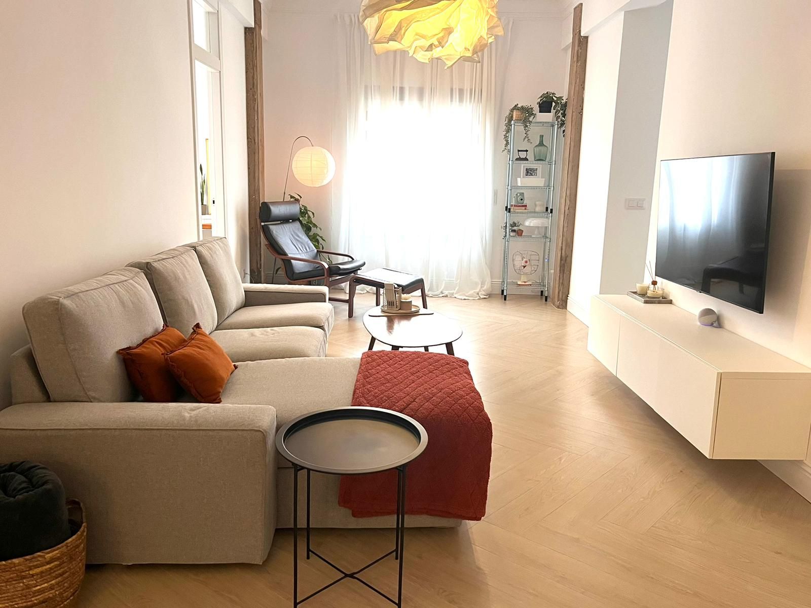 Living room of Apartment to rent in  Valencia Capital  with Air Conditioner, Heating and Parquet flooring