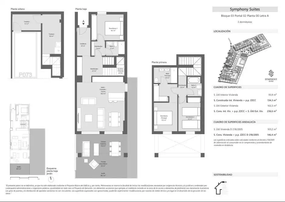 Einfamilien-Reihenhaus zum Verkauf in Estepona mit Klimaanlage, Heizung und Privatgarten
