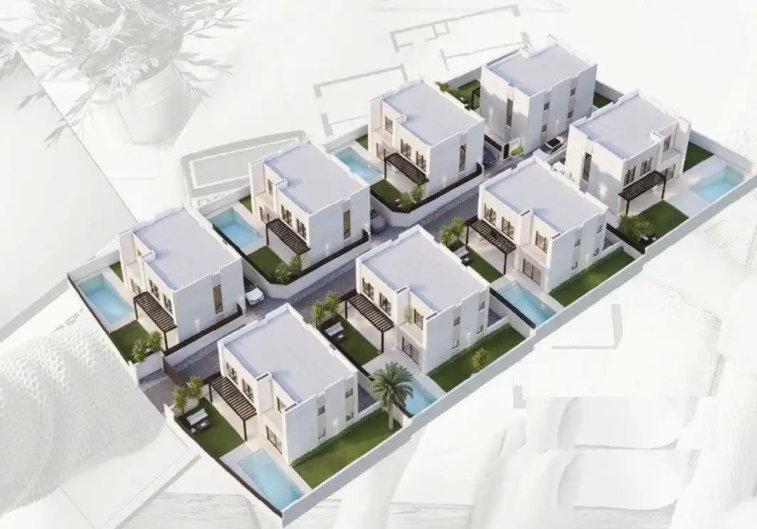 Vista exterior de Casa o xalet en venda en Sant Joan d'Alacant amb Jardí privat, Terrassa i Piscina