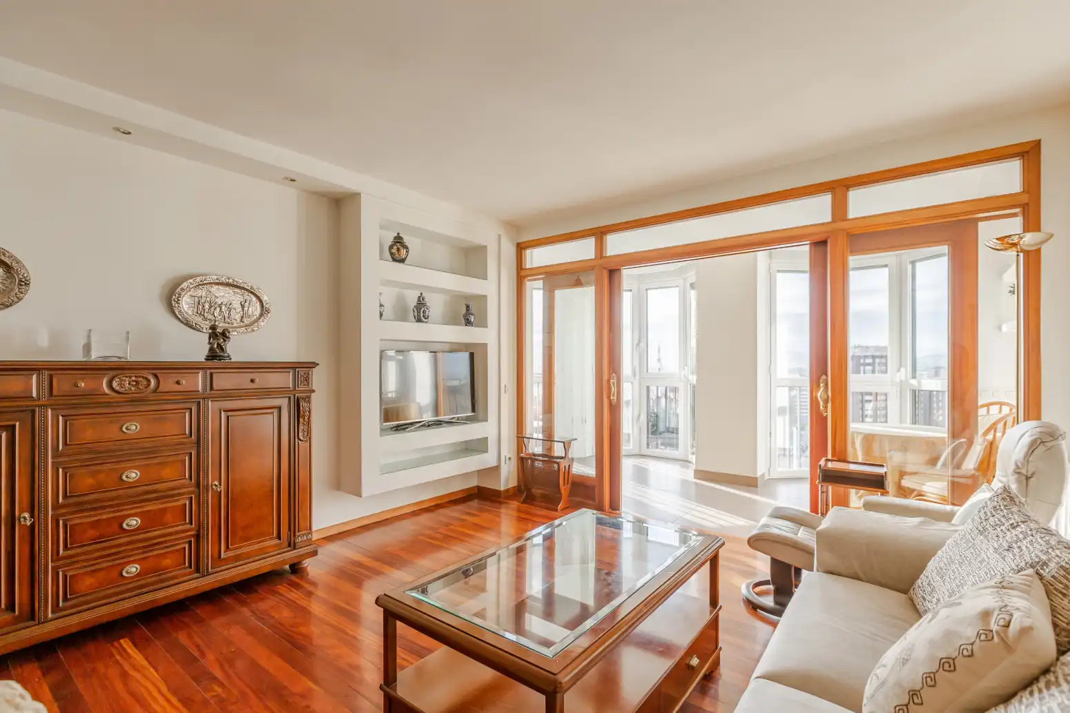 Sala de estar de Piso en venta en  Pamplona / Iruña con Calefacción, Terraza y Amueblado