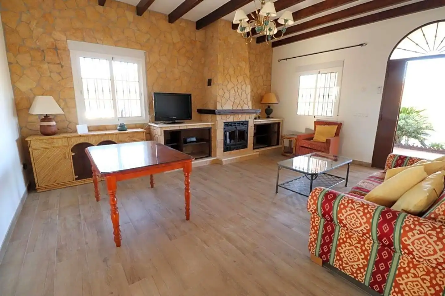 Sala de estar de Casa o chalet de alquiler en Mijas con Aire acondicionado, Jardín privado y Terraza