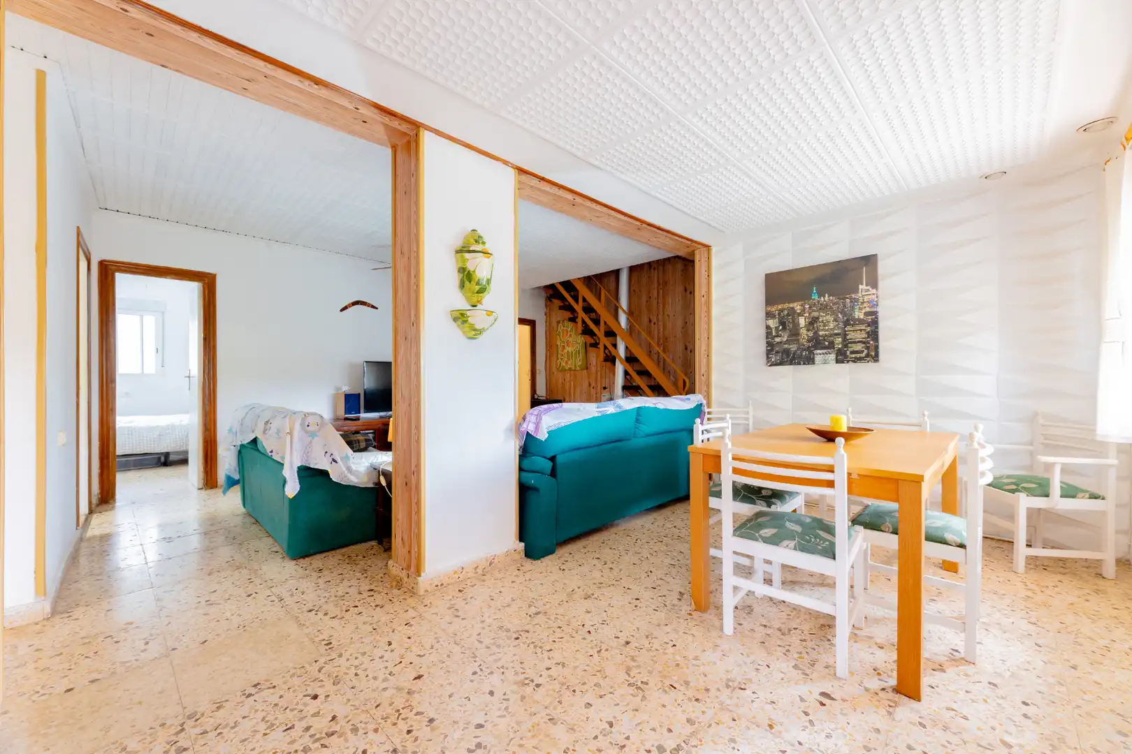 Wohnzimmer von Einfamilien-Reihenhaus zum Verkauf in Alcalalí mit Klimaanlage