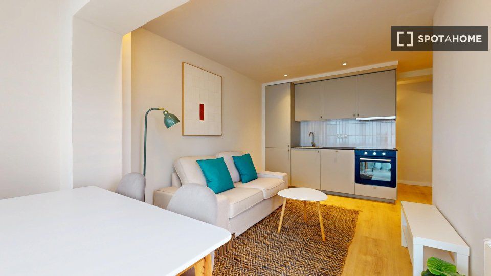 Living room of Flat to rent in  Madrid Capital  with Air Conditioner, Heating and Furnished