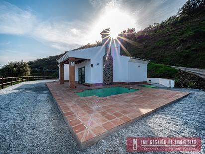 Exterior view of House or chalet for sale in Viñuela  with Private garden and Swimming Pool