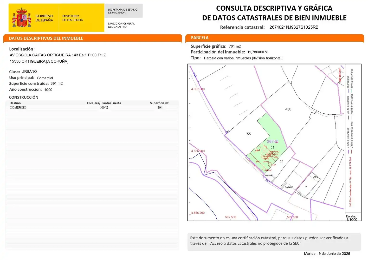 Oficina de alquiler en Ortigueira con Amueblado