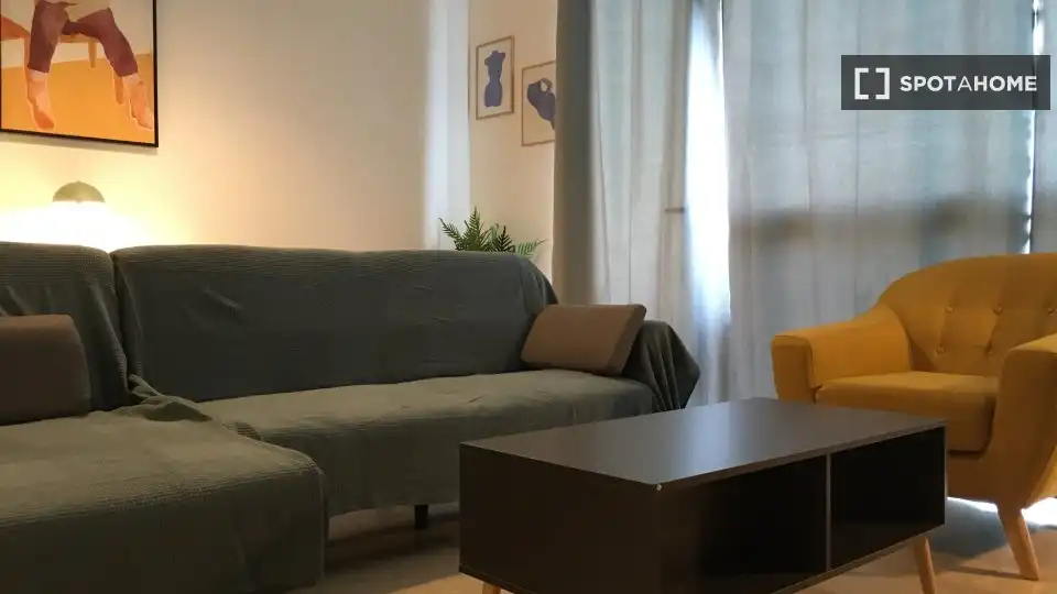 Wohnzimmer von Wohnung zur Miete in Madrid mit Klimaanlage, Heizung und Möbliert