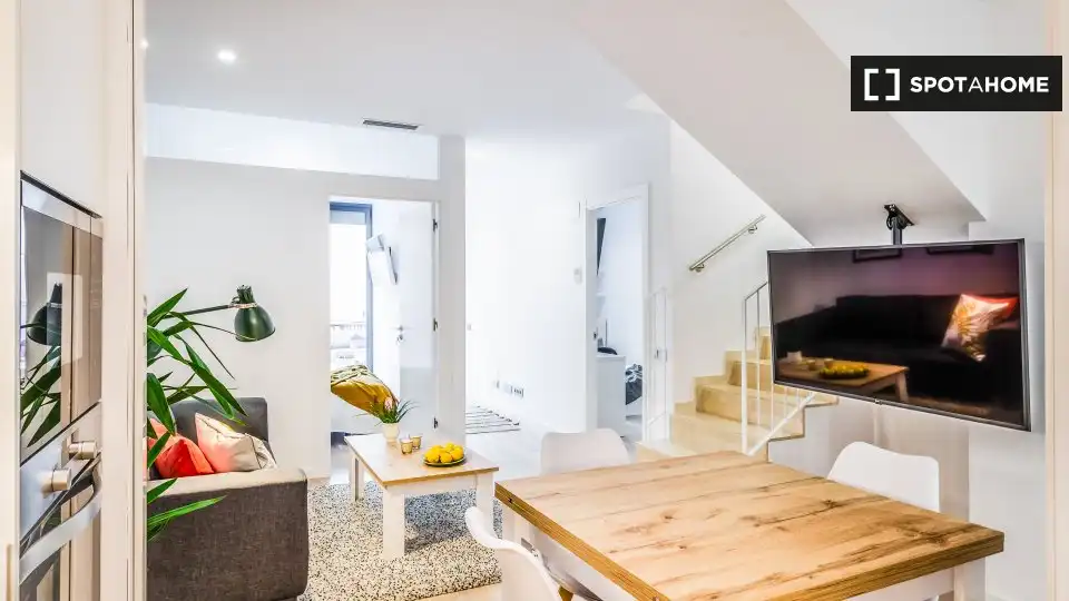 Living room of Flat for share in Barcelona  with Air Conditioner, Heating and Furnished