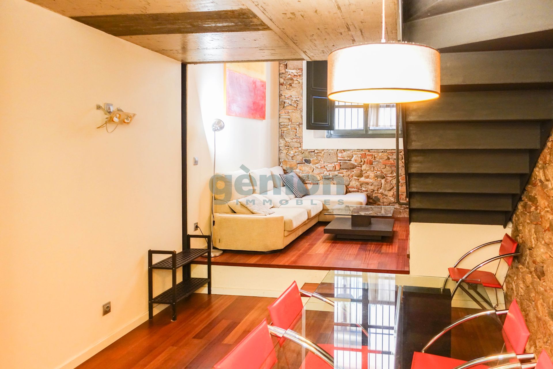 Living room of Duplex for sale in Girona Capital  with Air Conditioner and Heating