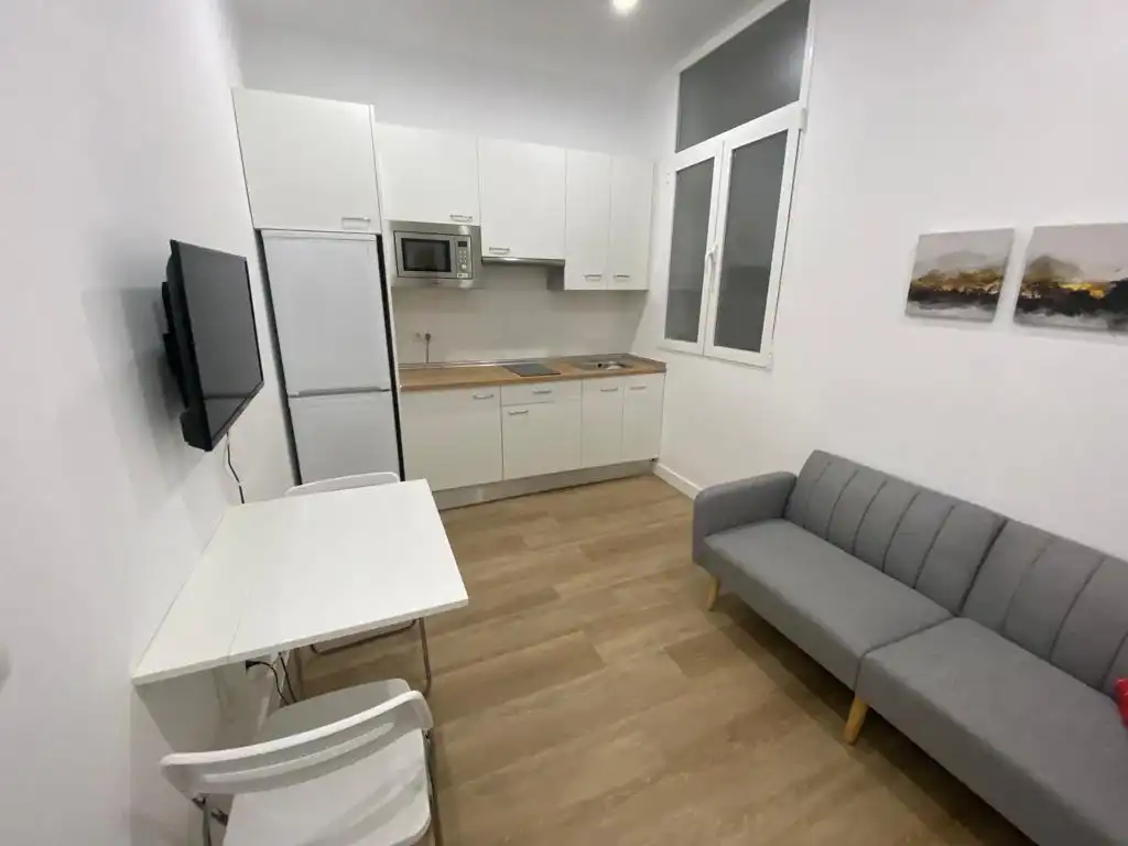 Cuina de Apartament de lloguer en Madrid amb Moblat