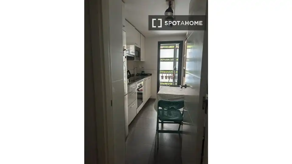 Cocina de Piso para compartir en Madrid con Aire acondicionado, Terraza y Amueblado