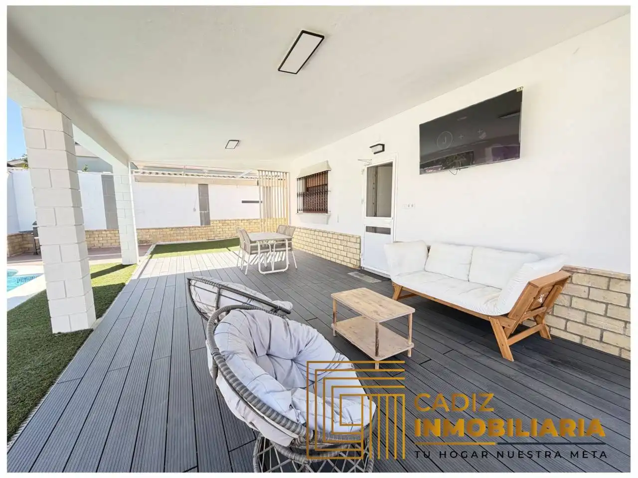Terrassa de Finca rústica en venda en Chiclana de la Frontera amb Aire condicionat, Jardí privat i Terrassa