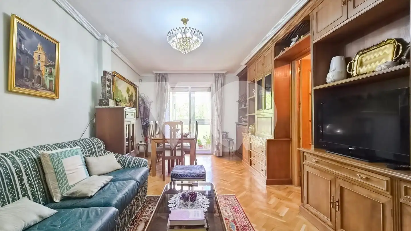 Sala d'estar de Pis en venda en Madrid amb Aire condicionat, Calefacció i Parquet