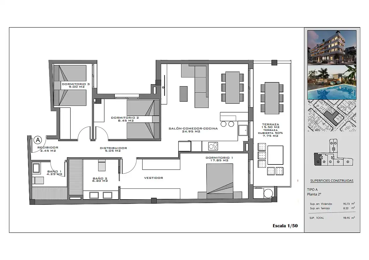 Apartament amb terrassa en venda a Santa Pola ciudad, imagen 22