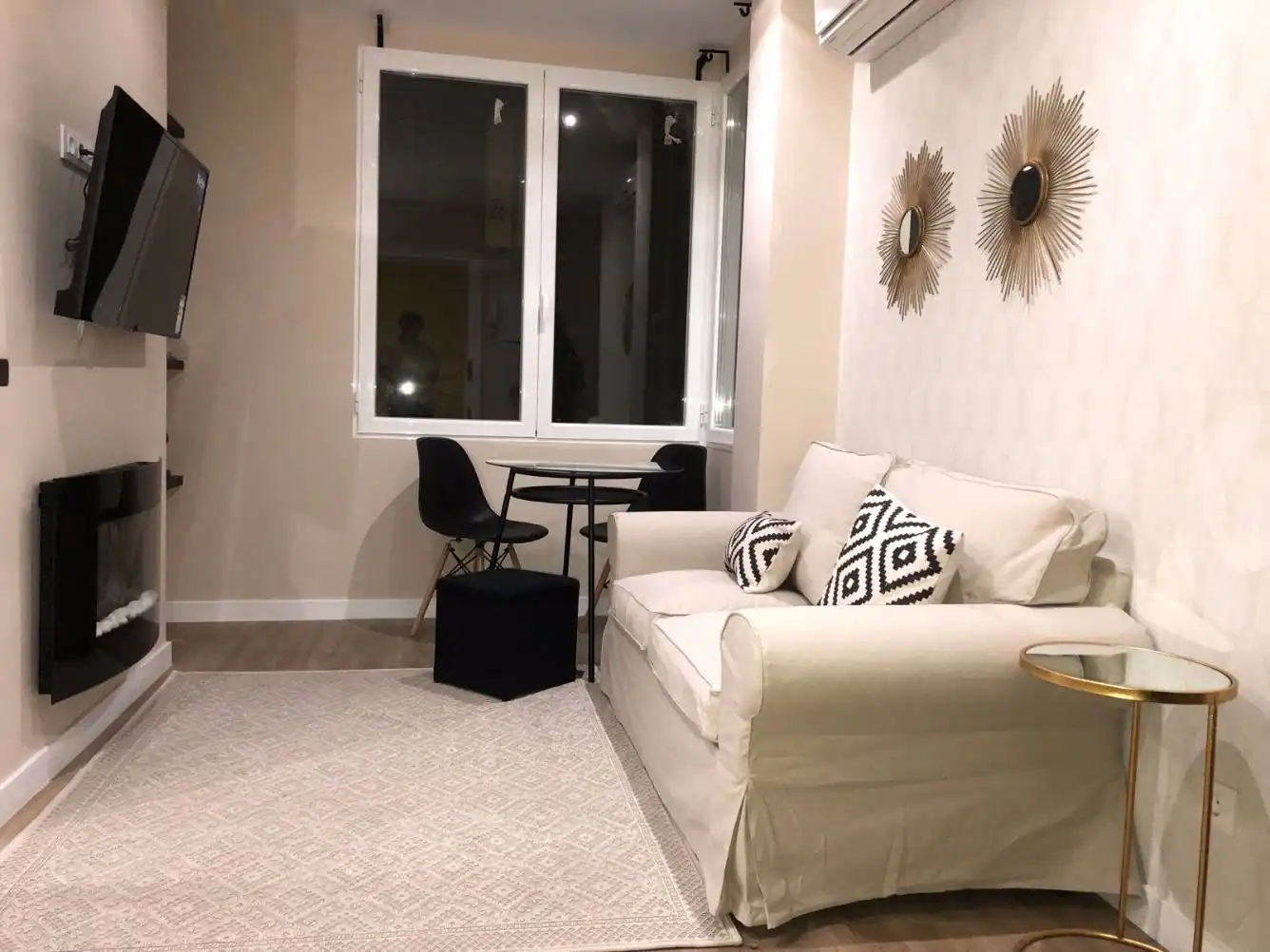 Wohnzimmer von Wohnung zur Miete in Madrid mit Klimaanlage, Heizung und Parkett