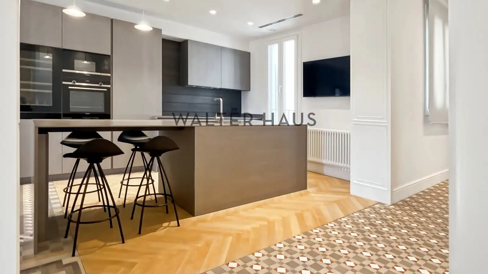 Cocina de Piso de alquiler en Barcelona con Aire acondicionado, Calefacción y Terraza