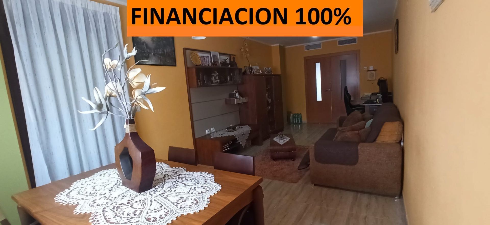 Living room of Flat for sale in Caspe  with Air Conditioner, Heating and Terrace
