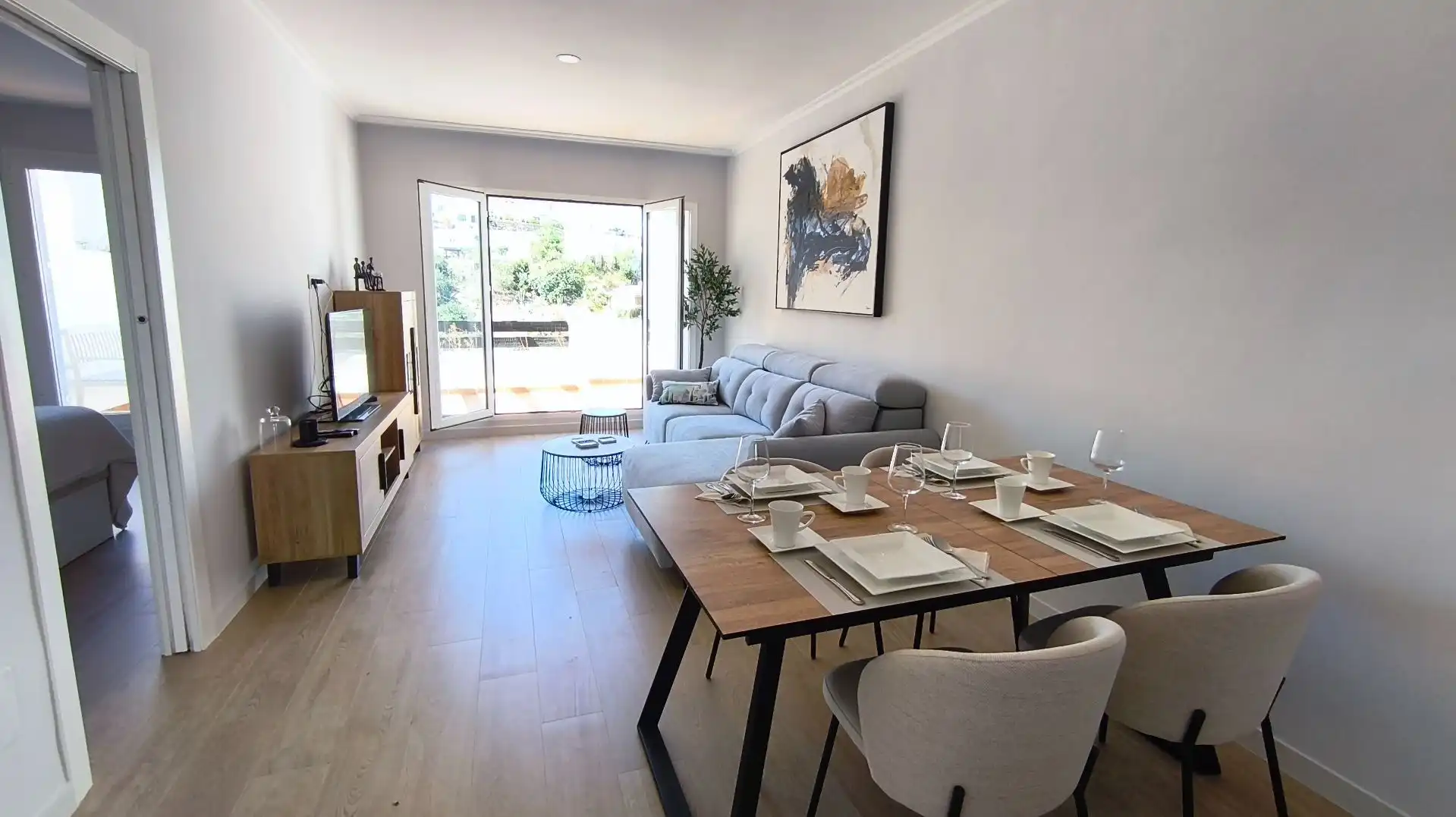 Wohnzimmer von Wohnungen zum Verkauf in Mojácar mit Klimaanlage, Heizung und Terrasse