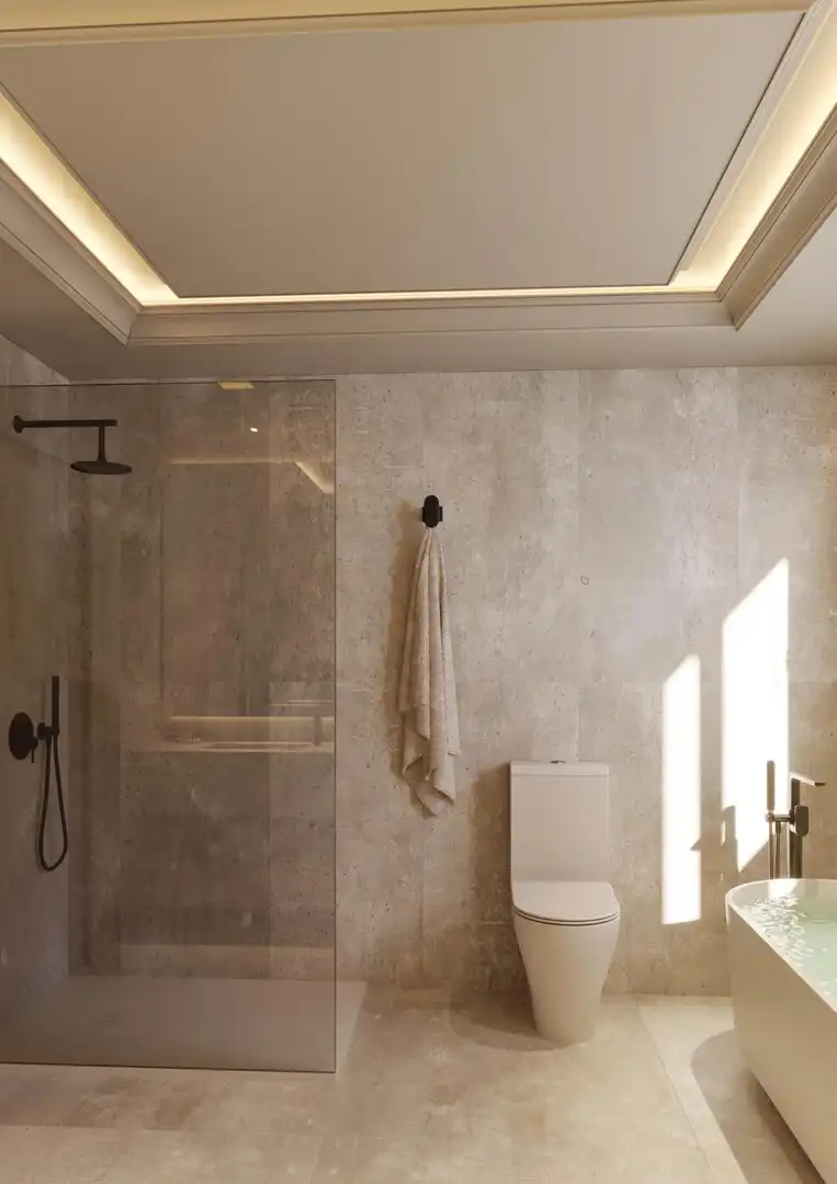 Baño de Planta baja en venta en Estepona con Aire acondicionado, Jardín privado y Terraza