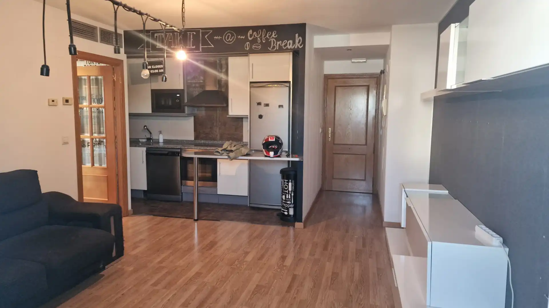 Cocina de Apartamento de alquiler en Zaragoza con Aire acondicionado, Calefacción y Parquet