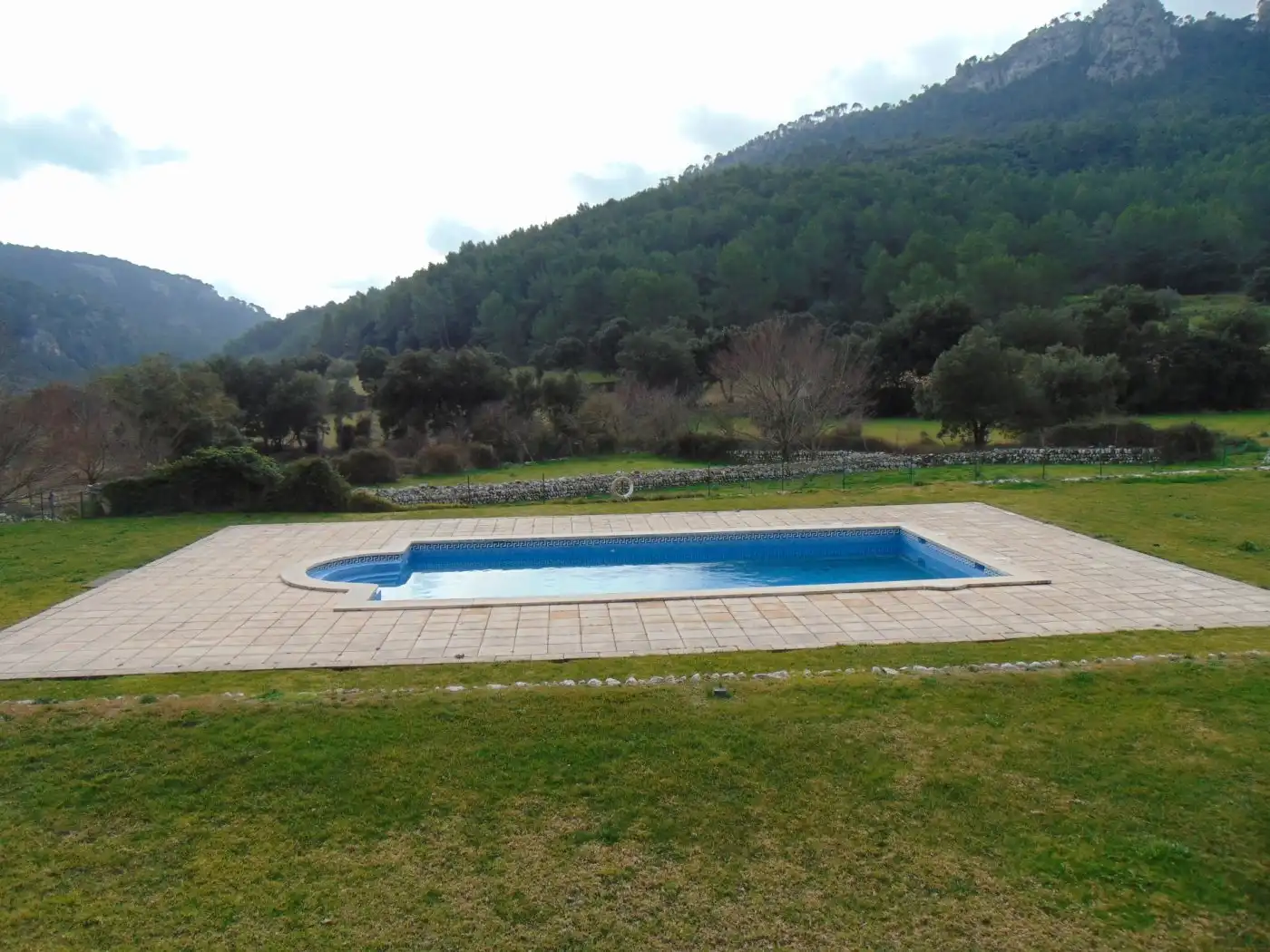 Swimming pool of Country homes for sale in Bunyola  with Private garden, Terrace and Storage room