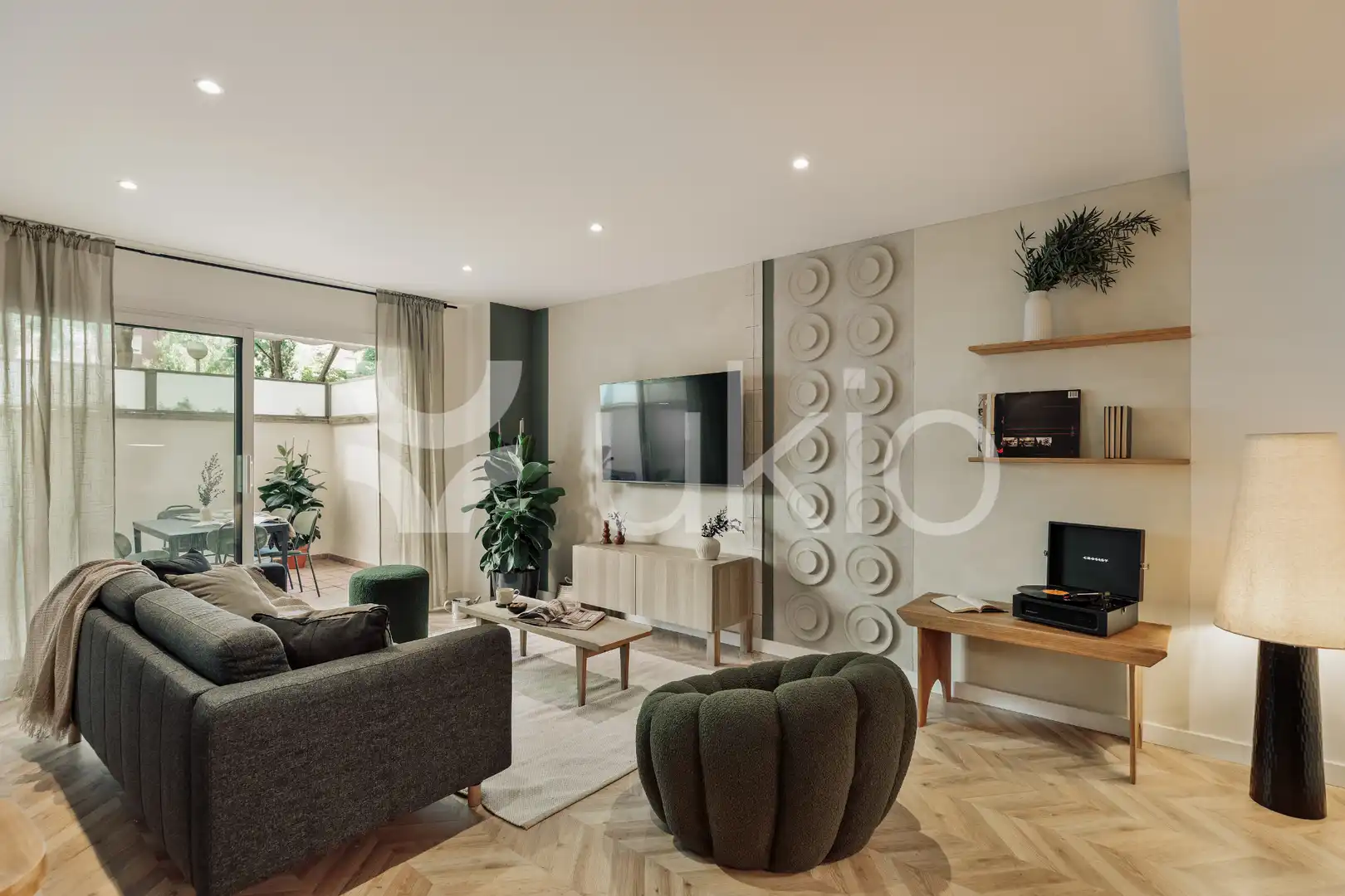 Wohnzimmer von Wohnungen zur Miete in Barcelona mit Klimaanlage, Heizung und Terrasse