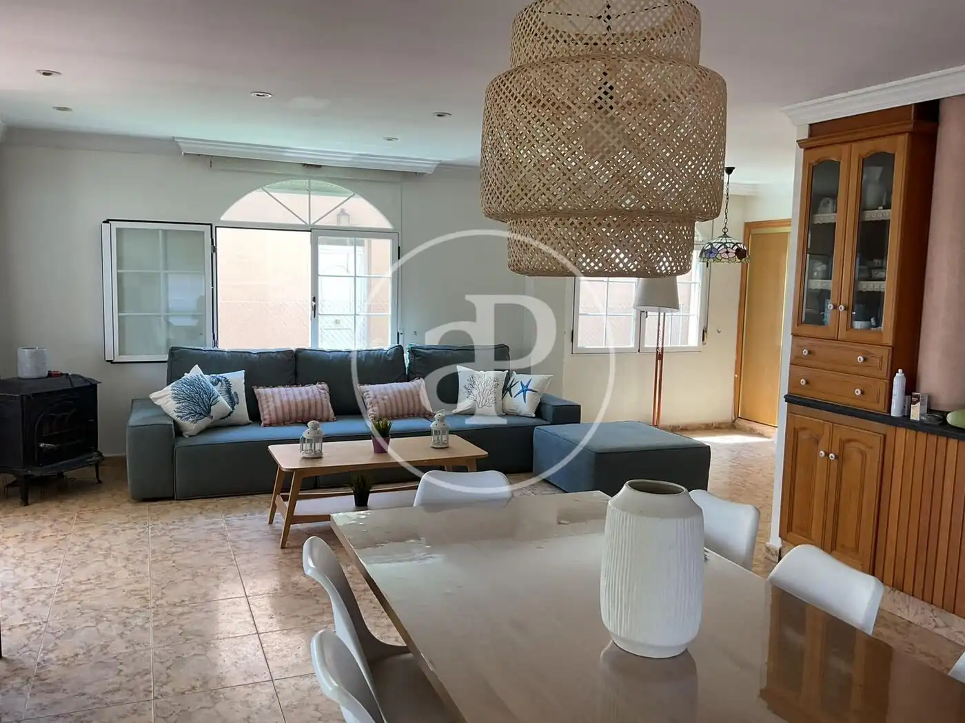 Sala de estar de Casa o chalet de alquiler en Tavernes de la Valldigna con Calefacción, Terraza y Amueblado