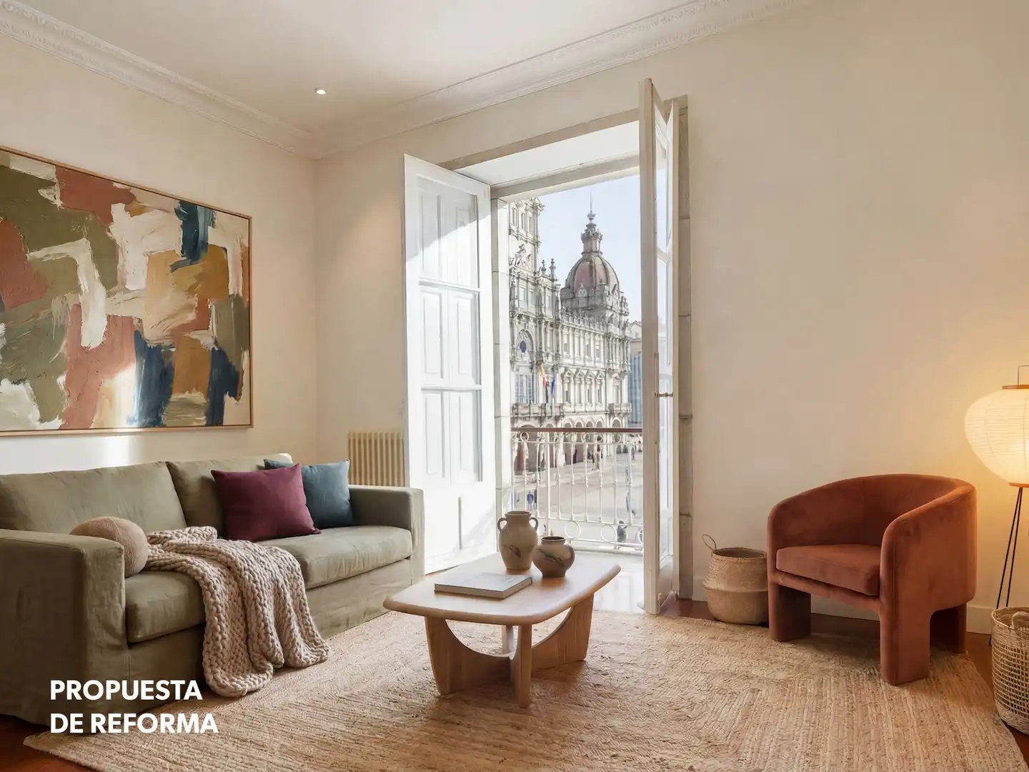 Living room of Flat for sale in A Coruña Capital   with Heating, Storage room and Balcony