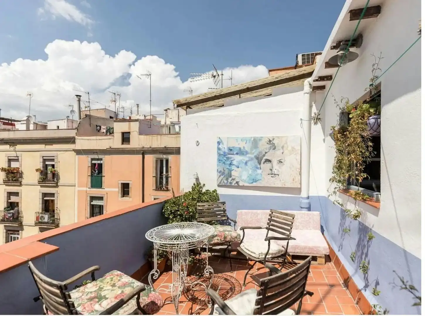 Terraza de Piso de alquiler en Barcelona con Aire acondicionado, Amueblado y Lavadora