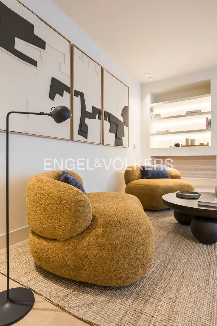 Wohnzimmer von Wohnung zur Miete in Madrid mit Klimaanlage, Heizung und Terrasse