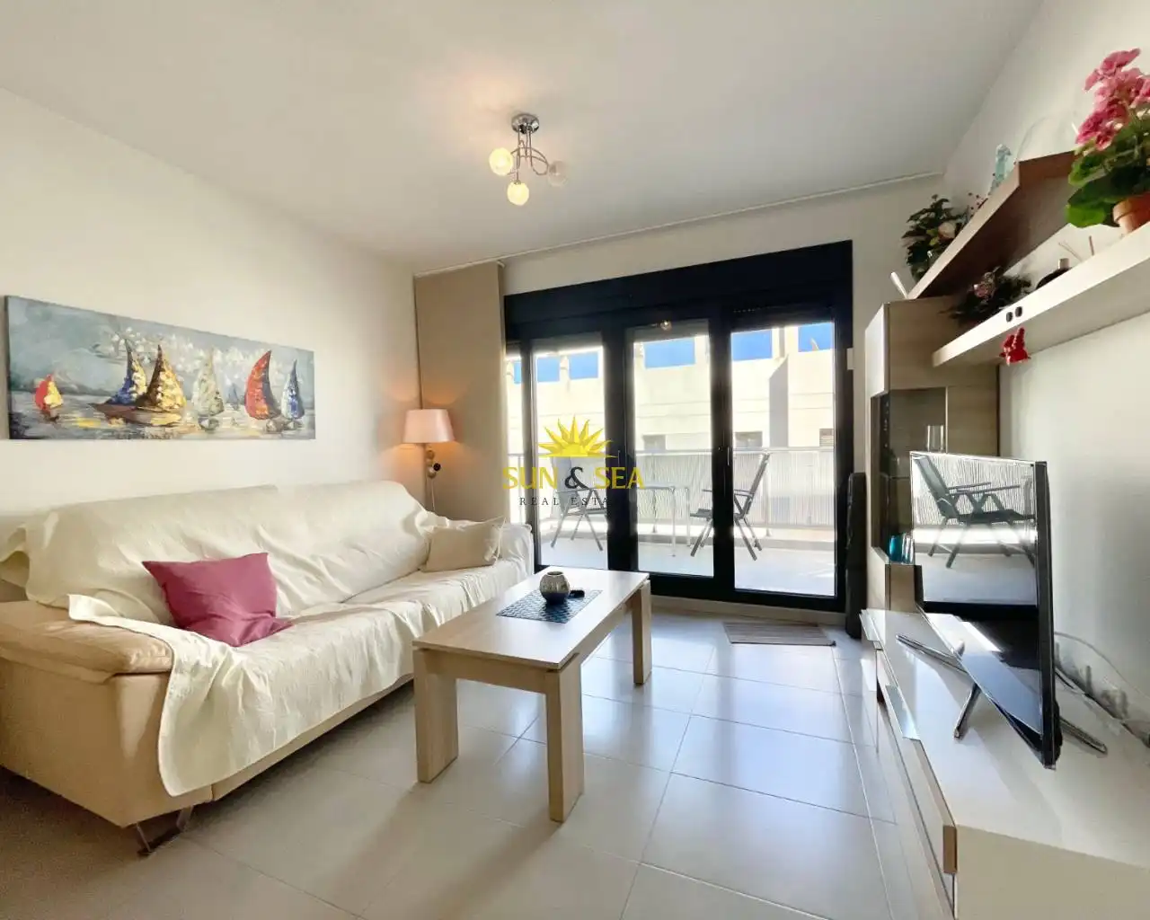 Sala de estar de Piso de alquiler en Pilar de la Horadada con Aire acondicionado, Calefacción y Terraza