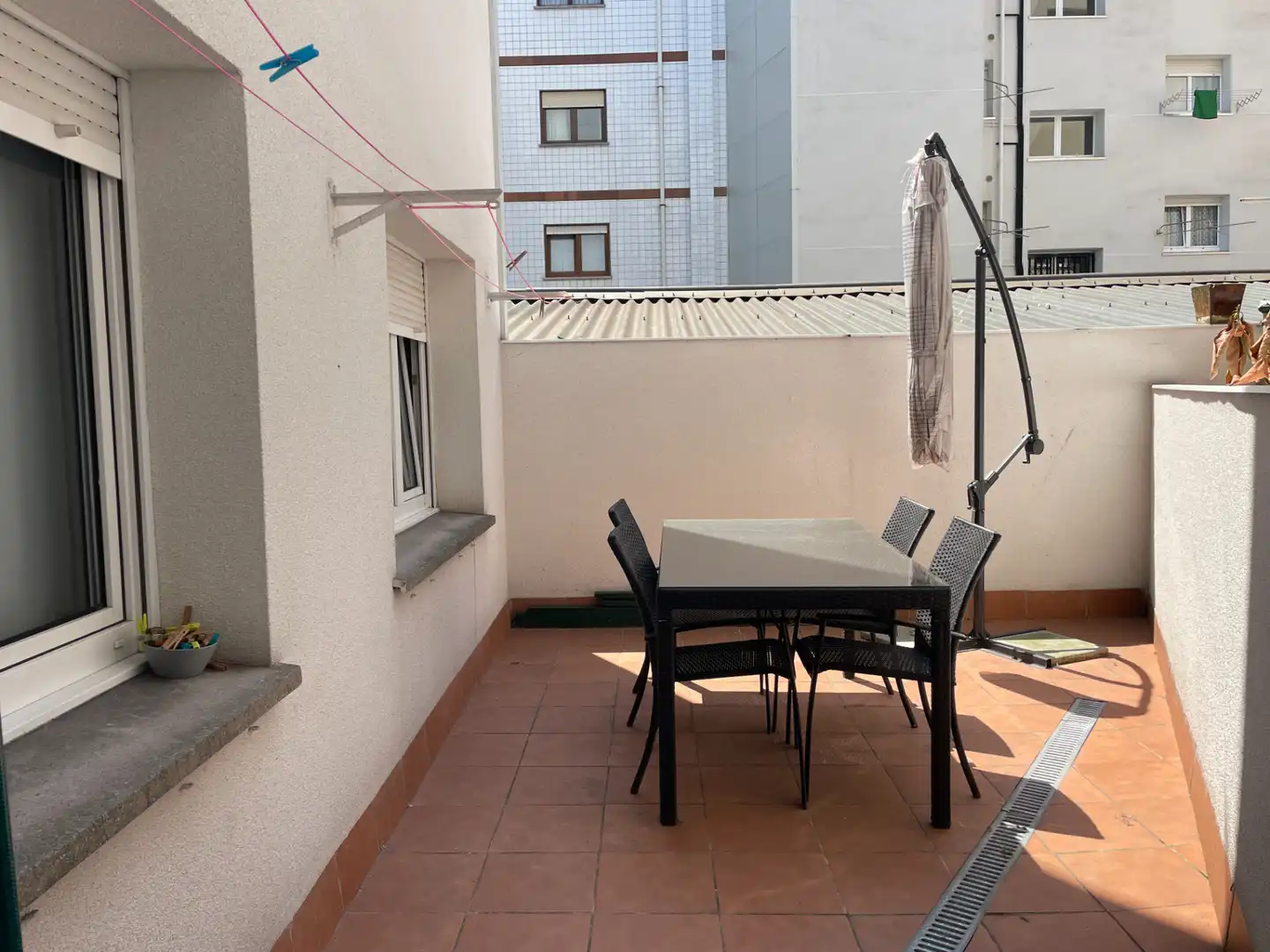 Terrace of Flat for rent in Gijón   with Heating, Terrace and Furnished