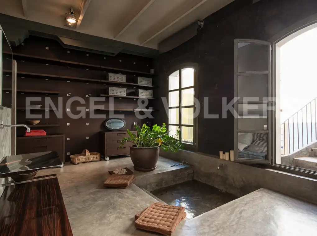 Badezimmer von Loft zur Miete in Barcelona mit Klimaanlage, Heizung und Parkett