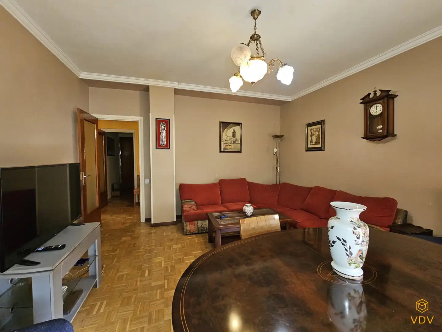 Living room of Flat for sale in  Pamplona / Iruña  with Heating, Parquet flooring and Terrace