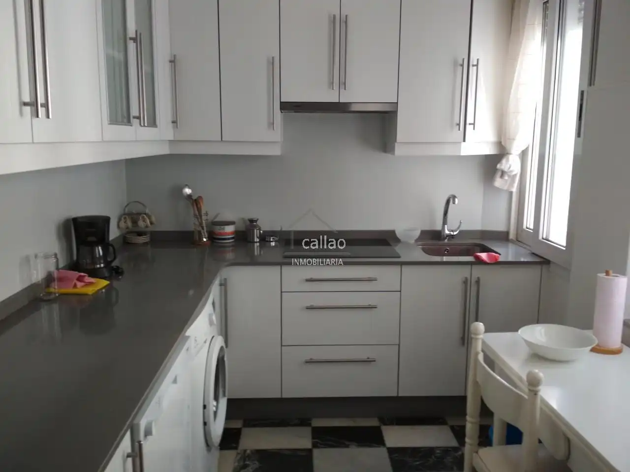 Kitchen of Flat for rent in Ferrol  with Heating, Furnished and Balcony