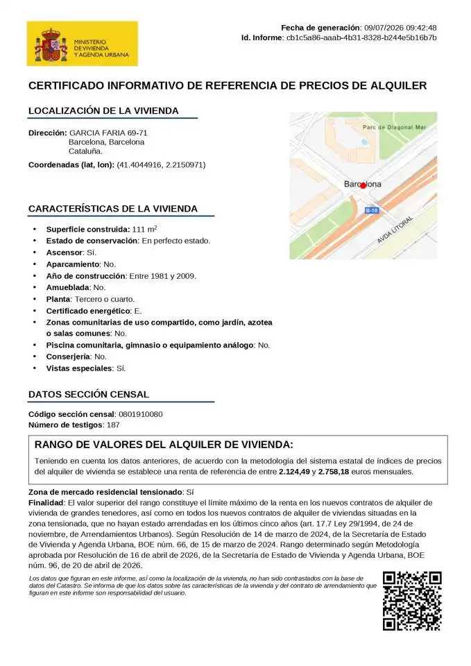 Piso de alquiler en Barcelona con Aire acondicionado y Terraza
