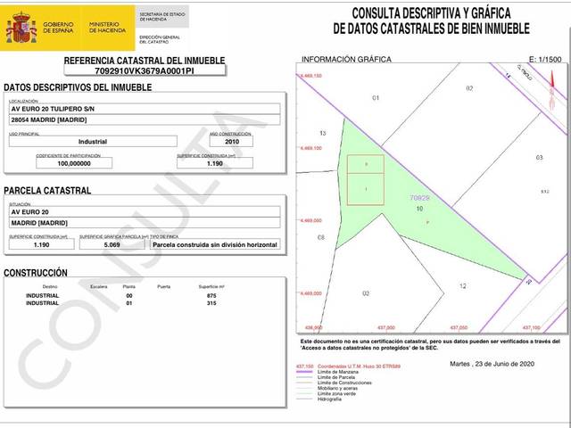 Terreno industrial en Venta en Avenida del Euro, 20 en PAU de Carabanchel
